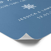 Stoffig Blauw Winter Trouwdekens voor Gasten Sign Poster (Hoek)