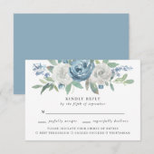 Stoffig Blauw & Wit Bruiloft Maaltijd Keuze RSVP Kaartje (Voorkant / Achterkant)