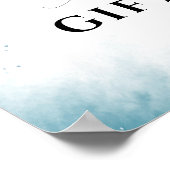 Stoffig Blauw Wit Goud Bloemen Huwelijkskaarten &  Poster (Hoek)