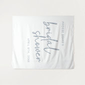 Stoffig blauw & wit Minimal Vrijgezellenfeest acht Wandkleed (Voorkant (horizontaal))