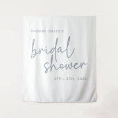 Stoffig blauw & wit Minimal Vrijgezellenfeest acht Wandkleed (Voorkant)