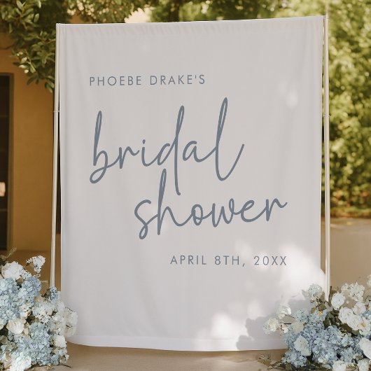 Stoffig blauw & wit Minimal Vrijgezellenfeest acht Wandkleed