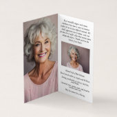 Stoffig Blauw Wit Opvouwbaar Gebed Kaart Visitekaartje (Binnen)