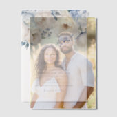 Stoffig Blauw Wit Waterverf Bloemen Bruiloft Vellum Uitnodigingen (Offset (Koppel))