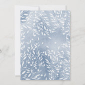 Stoffig Blauw Witte Bloemen Tuin Huwelijk Kaart (Achterkant)