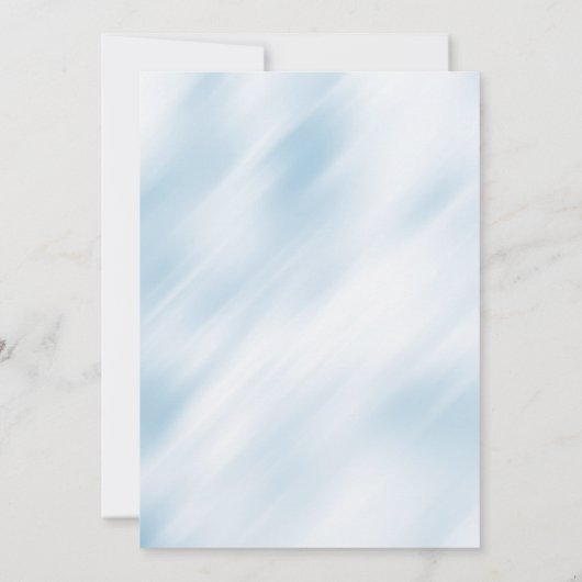 Stoffig Blauw & Zilver Bloemen Elegantie Trouwen Kaart (Achterkant)