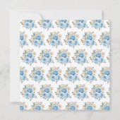 Stoffig Blauw Zilver Elegante Bloemen Sweet Sixtee Kaart (Achterkant)