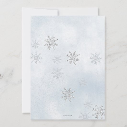 Stoffig Blauw Zilver Glitter Jurk Winter Quinceañe Kaart (Achterkant)