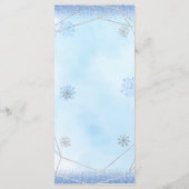 Stoffig Blauw Zilver Sneeuwvlok Kerstmis Mis XV Añ Menu (Achterkant)