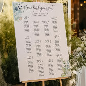 Stoffig blauw zitplaatskaart | Elegante lente brui Poster