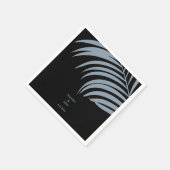 Stoffig Blauw Zwart Tropische Palm Bladeren Huweli Servet (Hoek)