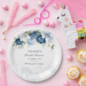 Stoffig blauwe bloeiende eucalyptus succulent papieren bordje (Feest)