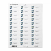 Stoffig blauwe bloem adressenlabels gepersonalisee etiket (Full Sheet)