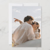 Stoffig Blauwe Bloemen Foto Save the Date (Achterkant)