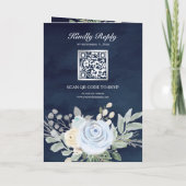 Stoffig blauwe bloemencode Navy trouwen (Achterkant)