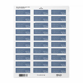 Stoffig blauwe bloemlijn kunst  etiket (Full Sheet)