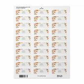 Stoffig blauwe botanische adreslabel etiket (Full Sheet)