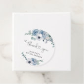 Stoffig blauwe bruidsfeest favorietlabel bedankjes labels (In situ)