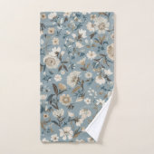 Stoffig blauwe bruine crème cottage bloem bad handdoek (Handdoek)