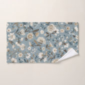 Stoffig blauwe bruine crème cottage bloem bad handdoek (Handdoek)