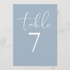 Stoffig blauwe elegante moderne script tafelnummer
