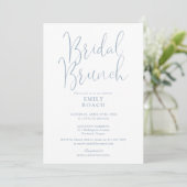 Stoffig blauwe elegante script bruidsbundel shower kaart (Staand voorkant)