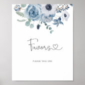 Stoffig blauwe eucalyptus favorieten poster (Voorkant)
