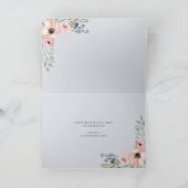 Stoffig Blauwe Geometrische Bloem | Foto Moederdag Kaart (Binnen)