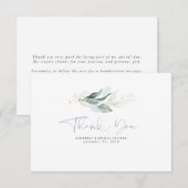 Stoffig blauwe groen blad kleine bedankt (Voorkant / Achterkant)