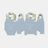 Stoffig blauwe groene bloemhart script bruiloft bedankdoosjes (Uitgevouwen)