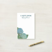 Stoffig Blauwe Hortensia Boeket Post-it® Notes (Op bureau)