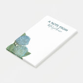 Stoffig Blauwe Hortensia Boeket Post-it® Notes (Schuin)