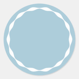 Stoffig blauwe lege cirkel op maat gemaakte kruide ronde sticker