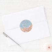 Stoffig blauwe Pampasgras bedankcadeautje klassiek Ronde Sticker (Envelop)