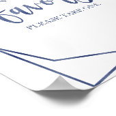 Stoffig blauwe waterverf bloemige gunst Favorieten Poster (Hoek)