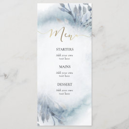 stoffig blauwe waterverf Menu