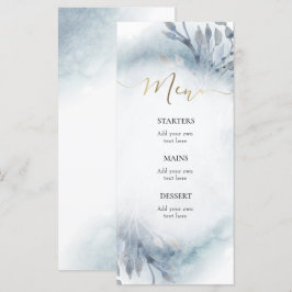 stoffig blauwe waterverf Menu