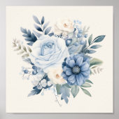 Stoffig blauwe witte bloem decoratie voor thuis (Voorkant)