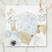 Stoffig blauwe witte marine anemoon BUDGET bruilof Bedankjes Labels (Achterkant)