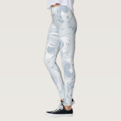 Stoffig Blauwgroen Blauw Patroon A Leggings (Links)