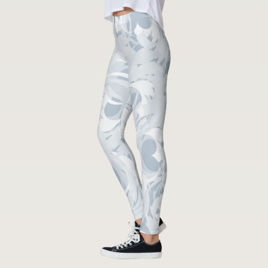 Stoffig Blauwgroen Blauw Patroon A Leggings (Links)