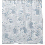 Stoffig Blauwgroen Blauw Patroon Douchegordijn (Voorkant)