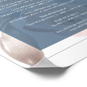 Stoffig Bloemig | Rokerig Blauw Pastel Kus Menu Poster (Hoek)