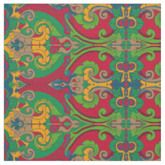 Stoffig Bold Swirls (Groen en Rood) Stof