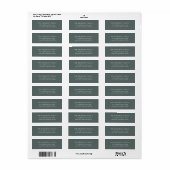Stoffig Bos Groen en Wit Retouradres Etiket (Full Sheet)