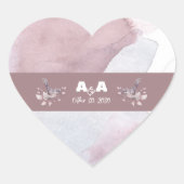 Stoffig Bourgondische Aquarel  Hart Sticker (Voorkant)