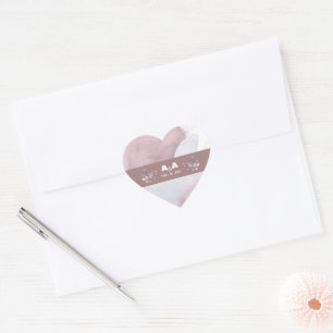 Stoffig Bourgondische Aquarel  Hart Sticker