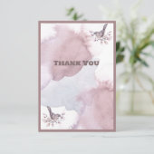 Stoffig Burgundy Aquarel  Bedankkaart (Staand voorkant)