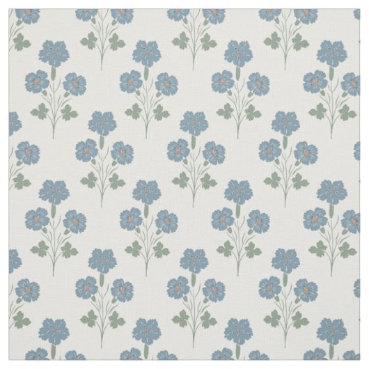 Stoffig denim & perzik kust botanisch stof (Swatch)