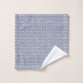 Stoffig Denimblauw Klein Chevronpatroon Bad Handdoek (Wasdoekje)